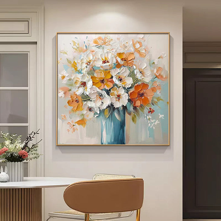 Hand Painted Abstract Flower Art  #VA322