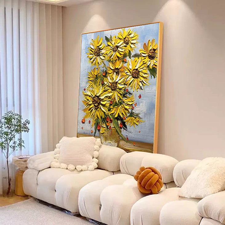 Impasto Sunflower Bouquet Wall Art #VA338